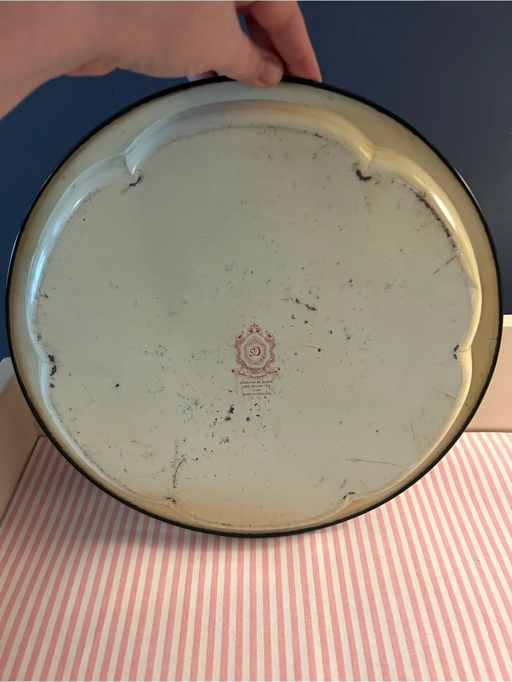 Vintage Daher Decorated Ware Round Meal Serving Tray/Platter